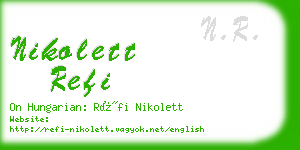 nikolett refi business card